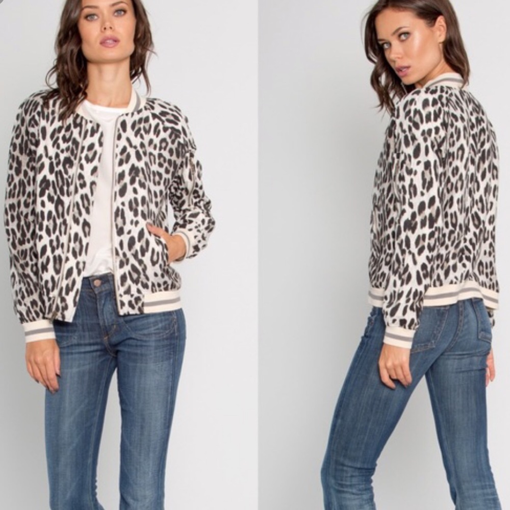 Lavender Brown Leopard Bomber